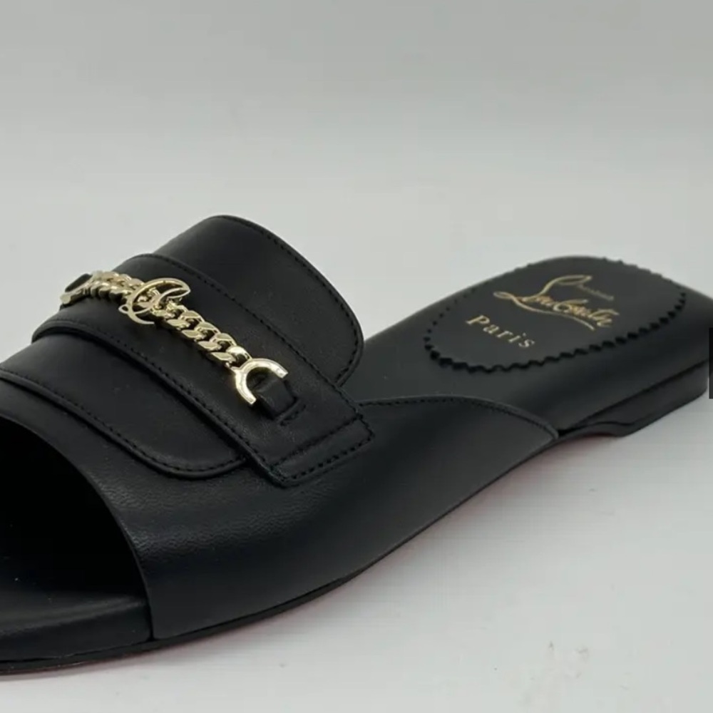 Christian Louboutin  Miss MJ Mule Slippers Red Sole with Black Edge - Picture 5 of 12
